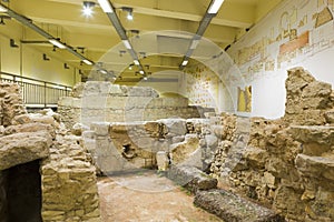 Preserved ruins in Monastiraki subway station photo