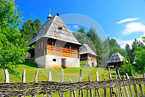 Preserved traditional Balkans medieval village in Sirogojno, Zlatibor, Serbia photo