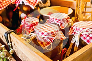 Preserves in jars