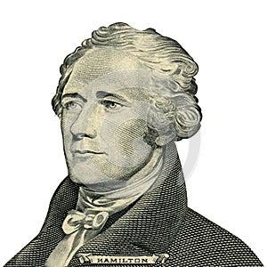 President Alexander Hamilton portrait (Clipping path)