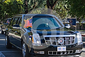 President Barack Obama cortege passing on the streets of Burbank