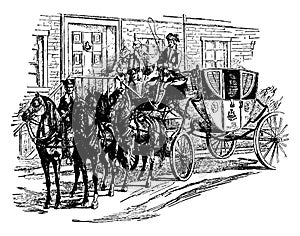 The President Equipage, vintage illustration