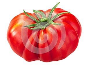 President Garfield ribbed heirloom tomato isolated