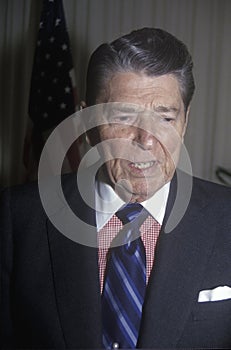 President Reagan presents an introduction for the Horatio Alger Association