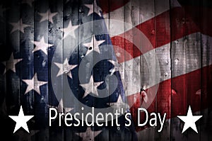 President s Day background on wood.