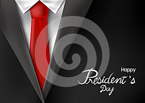 President`s day design of suit with red necktie vector illustration