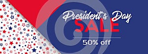 President`s day sale. Vector banner template