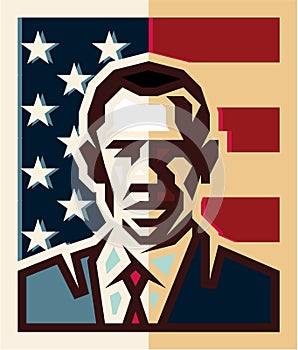 President of the United States Barack Obama isolated flat style vector