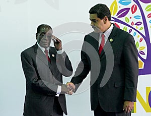 President of Zimbawe Robert Mugabe and Venezuelan President Nicolas Maduro