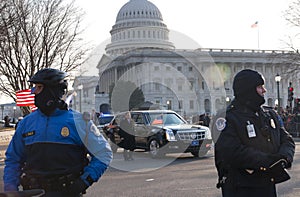 Presidental Limousine and U.S. Capitol