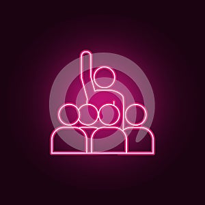 Presidential contender neon icon. Elements of election set. Simple icon for websites, web design, mobile app, info graphics