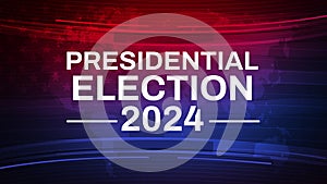 Presidential Election 2024 background design with patriotic theme and colors