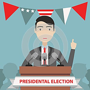 Presidential election composition with flat design