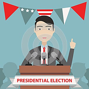 Presidential election composition with flat design