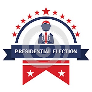 Presidential election label. Vector illustration decorative design