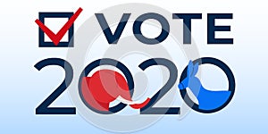 Presidential election in USA 2020 design template. Donkey and elephant symbols of political parties in America. Concept