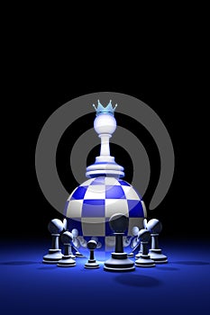 Presidential elections. The new ruler. (chess metaphor). 3D rend