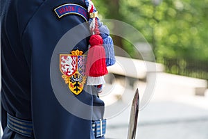Presidential guard near sentry box in Hradcany, Prague Castle, Czech Republic