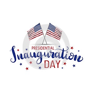 Presidential Inauguration Day 2021 USA. American election. Patriotic illustration with flag