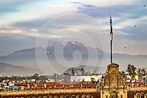 Presidential National Palace Airplane Snow Mountain Mexico City Mexico