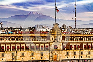 Presidential National Palace Balcony Snow Mountain Mexico City Mexico