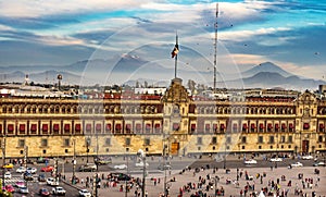 Presidential National Palace Balcony Snow Mountain Mexico City Mexico