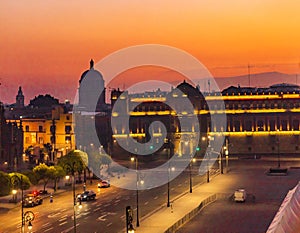 Presidential National Palace Sunrise Mexico City Mexico