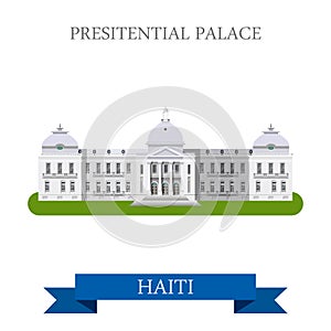 Presidential Palace in Haiti flat vector illustrat