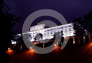 Presidential Palace in the Moscow Kremlin at night