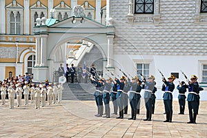 Presidential Regiment Guards Fire a Gun Salute