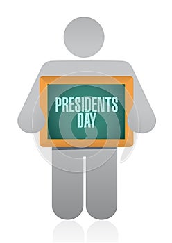 presidents day avatar board sign illustration