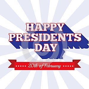 Presidents Day background. USA patriotic template in colors of american flag.