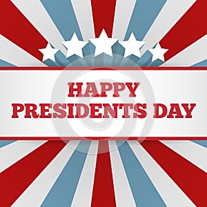 Presidents Day background. USA patriotic vector template with text, stripes and stars in colors of american flag.
