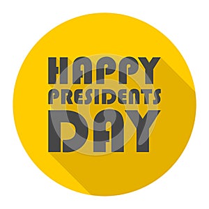 Presidents Day EPS 10 vector stock illustration icon with long shadow
