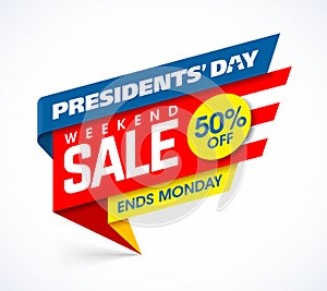 Presidents` Day Sale banner design template photo