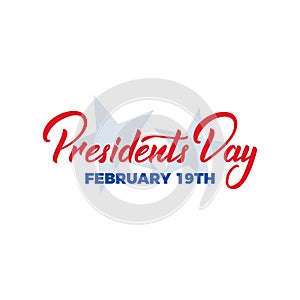 Presidents Day. Typographic lettering logo for USA Presidents Day celebration photo