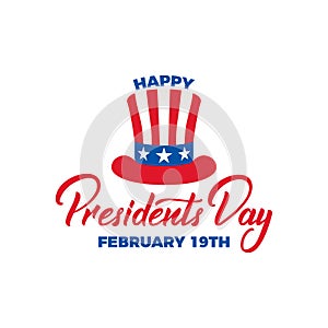 Presidents Day. Typographic lettering logo for USA Presidents Day celebration