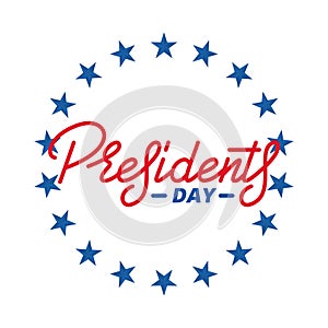 Presidents Day. Typographic lettering logo for USA Presidents Day celebration