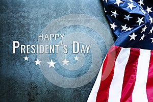 Presidents` Day Typography abstract Background with American Flag