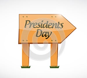 presidents day wood sign illustration