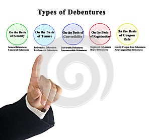 Five Types of Debentures