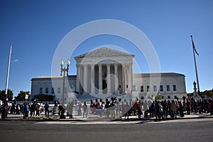 Press and Activists Gather Outside the U.S. Supreme Court While the High Court Hears Arguments on the Texas Abortion