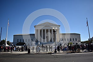 Press and Activists Gather Outside the U.S. Supreme Court While the High Court Hears Arguments on the Texas Abortion