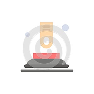 Press, Button, Finger, Start  Flat Color Icon. Vector icon banner Template