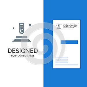 Press, Button, Finger, Start Grey Logo Design and Business Card Template