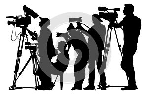 Press cameraman silhouette, vector