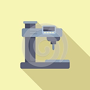 Press cnc machine icon flat vector. Equipment beam
