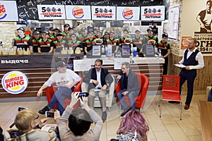 Press conference in Burger King