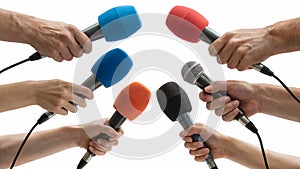 Press Conference Microphones Media Interview Setup