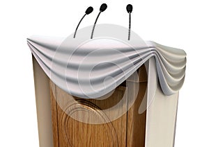 Press Conference Podium With Draping